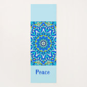 青12花びら12ハート円形 ヨガマット (裏面)