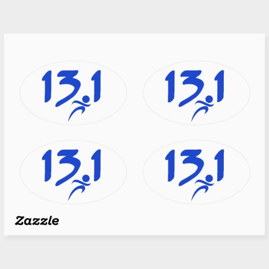 青13.1ハーフマラソン 楕円形シール (シート)