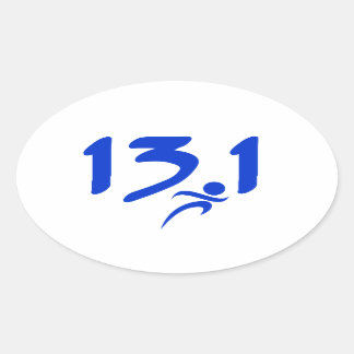 青13.1ハーフマラソン 楕円形シール