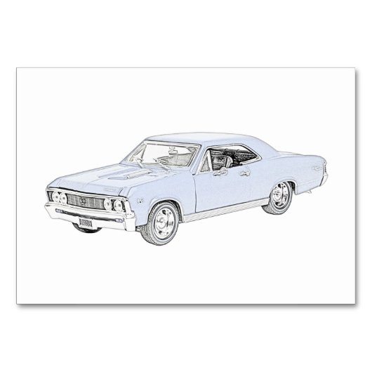 青1967年のChevy Chevelle テーブルナンバー (正面)