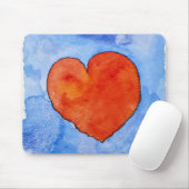 青2011年の赤いハート マウスパッド (マウス)