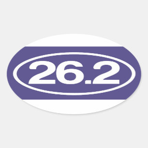 青26.2のステッカー(完全なマラソンのステッカー) 楕円形シール