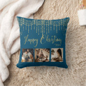 青3フォトコラージガーランド素朴ライト クッション (ブランケット)