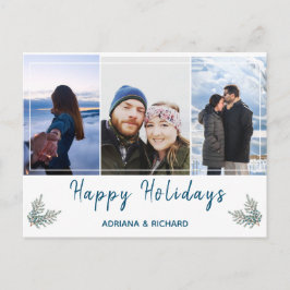 青3写真クリスマスホリデー ポストカード