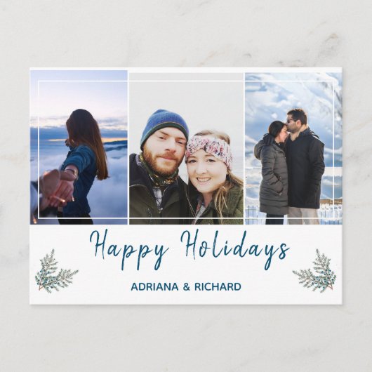 青3写真クリスマスホリデー ポストカード (正面)