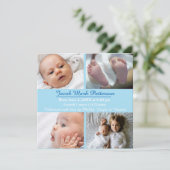 青4枚の写真 – 誕生のお知らせ 案内状 (スタンド正面)