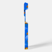 青4x4トラック付き青とオレンジのアヒル iPhoneケース (左側面)