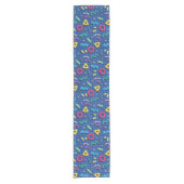 青80sメンフィスのパターン ショートテーブルランナー (正面)