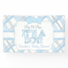 青、それは男の子、格子縞のベビーシャワーです