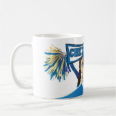 青|のかわいらしいチアリーダーの女の子は個人化なります コーヒーマグカップ (左)