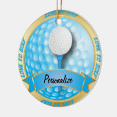 青|のゴルフへの愛はゴルファーのための|を個人化します セラミックオーナメント (左)