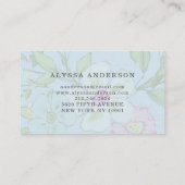 青|のトレンディーの花柄の春の庭 名刺 (裏面)