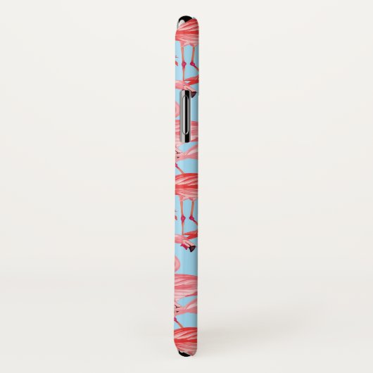 青|の明るいピンクのフラミンゴはあなたのイニシャルを加えます Case-Mate iPhoneケース (裏面/右)