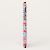 青|の明るいピンクのフラミンゴはあなたのイニシャルを加えます Case-Mate iPhoneケース (裏面/左)