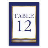 青|の金ゴールド|の白くモダンでシンプルなエレガント テーブルナンバー (裏面)