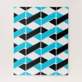 青、はっきりした、カッコいいトレンディー編み幾何形状 ジグソーパズル (縦)