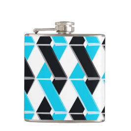 青、はっきりした、カッコいいトレンディー編み幾何形状 フラスク