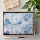 青，みすぼらしいシック，バラビクトリアン，パターン，エレガント,v 薄葉紙 (ギフト)