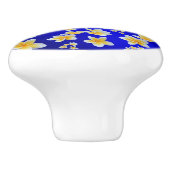 青，アジア，黄，白，開花，明るい，金ゴールド，青 セラミックノブ (側面)