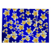 青，アジア，黄，白，開花，明るい，金ゴールド，青 ラージペーパーバッグ (裏面)