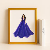 青、アートワーク、ファッションイラストレーション ポスター