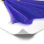 青、アートワーク、ファッションイラストレーション ポスター (角)