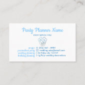 青 エレガント パーティー プラン 誕生日 結婚式 バルーン 名刺 (裏面)