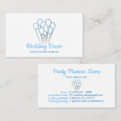 青 エレガント パーティー プラン 誕生日 結婚式 バルーン 名刺 (正面/裏面)