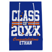 青|オレンジの卒業年度 ミディアムペーパーバッグ (裏面)