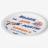 青、オレンジダーツ戦争の誕生日パーティー、任意の年齢 ペーパープレート (アングル)