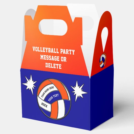 青、オレンジパーソナライズされた、バレーボールのボックス フェイバーボックス (オープン)