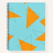 青、オレンジ、カッコいいトレンディー、三角モダン形 ノートブック (正面)