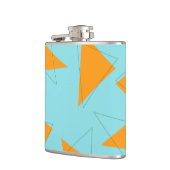 青、オレンジ、カッコいいトレンディー、三角モダン形 フラスク (左)