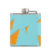青、オレンジ、カッコいいトレンディー、三角モダン形 フラスク (裏面)