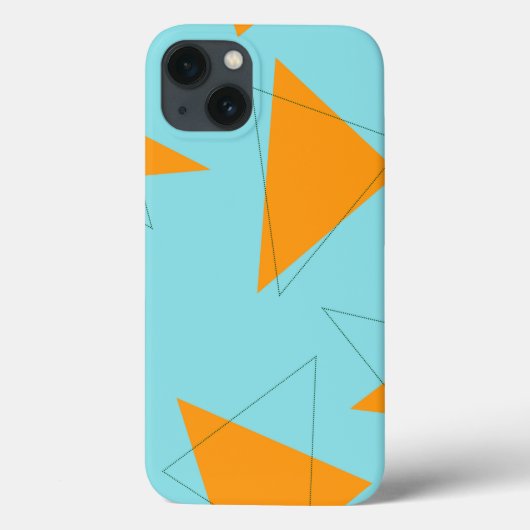 青、オレンジ、カッコいいトレンディー、三角モダン形 Case-Mate iPhoneケース (裏面)