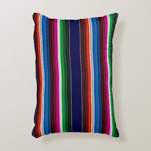 青、オレンジ、ホットピンク、緑のメキシコのサラプ アクセントクッション (正面(垂直))