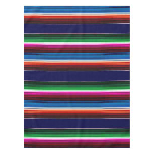 青、オレンジ、ホットピンク、緑のメキシコのサラプ テーブルクロス