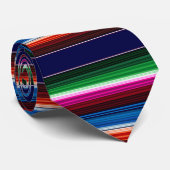 青、オレンジ、ホットピンク、緑のメキシコのサラプ ネクタイ (ロール)