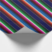 青、オレンジ、ホットピンク、緑のメキシコのサラプ ラッピングペーパー (角)