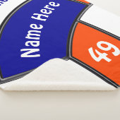 青、オレンジ、白のバレーボールブランケット シェルパブランケット (3/4)