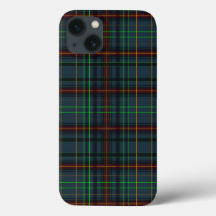 青、オレンジ、緑のタータン iPhone 13ケース