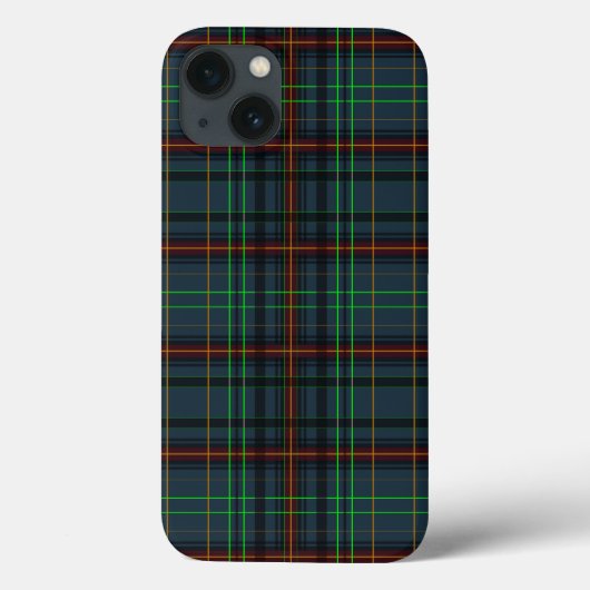 青、オレンジ、緑のタータン Case-Mate iPhoneケース (裏面)