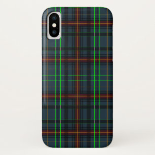 青、オレンジ、緑のタータン... iPhone X ケース
