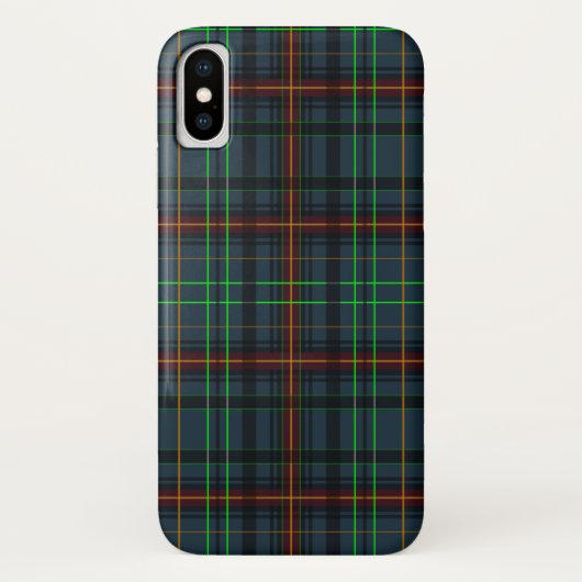 青、オレンジ、緑のタータン... Case-Mate iPhoneケース (裏面)