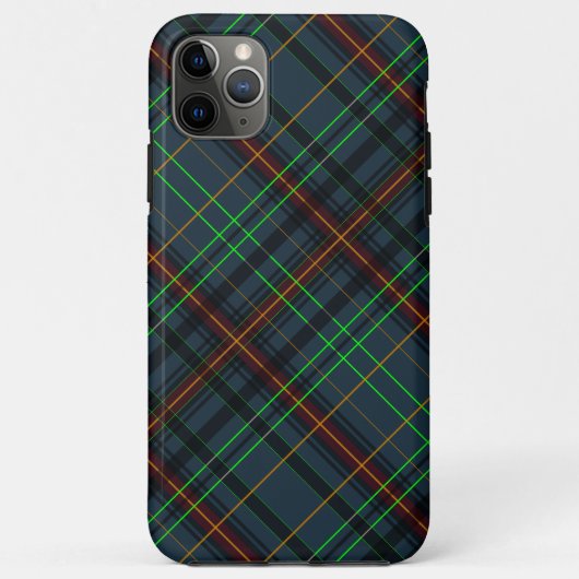 青、オレンジ、緑のタータン... Case-Mate iPhoneケース (裏面)