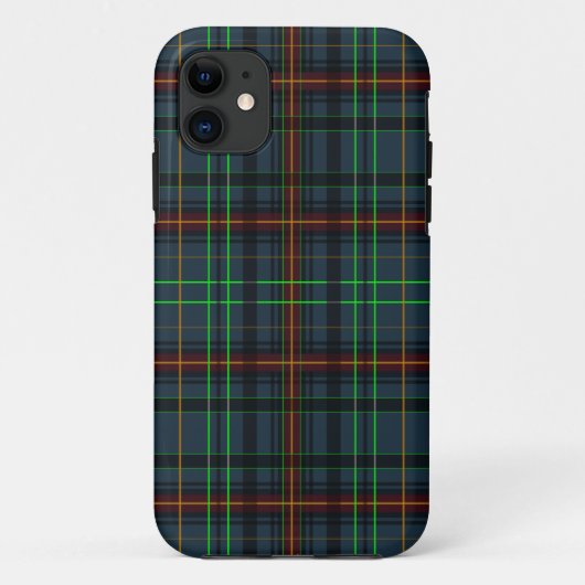 青、オレンジ、緑のタータン... Case-Mate iPhoneケース (裏面)