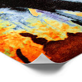 青、オレンジ、緑の抽象芸術 ポスター (角)