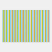 青、オレンジ、緑の調整恐竜 ラッピングペーパーシート (正面2)