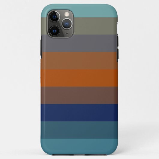 青、オレンジ、緑、グレイのストライプ Case-Mate iPhoneケース (裏面)