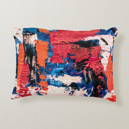 青、オレンジ、赤、黒の3絵画つの アクセントクッション (裏面)